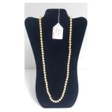 Ladies Long Pearl Necklace - Marked Marvella