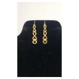 Vintage Gold Tone Dangle Wire Earrings - Marked