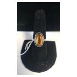 Ladies Tiger Eye Gemstone Ring - Marked 925 -