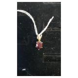 Vintage Faceted Ruby Pendant