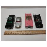 (4) Character Cars With Characters - Batman, Lady