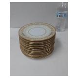 (12) Floral Gold Colored Saucers