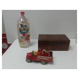 Vintage Fire Engine Toy, Pop Bottle Science, And