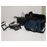 Nikon 35mm Camera, Flash, Camera Bag