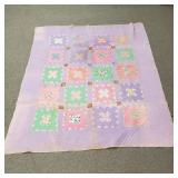 Handmade Pastel Block-X Quilt - 70"×83"