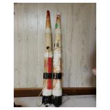 (2) Pointed Santa Figure Blow Molds