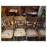 (4 Pcs) Chair Set - Woven Seat And Decorative