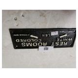 Vintage Cast Iron Bathroom Sign