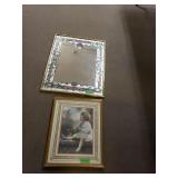 Child And Bird Picture & Tiffany Inspired Framed