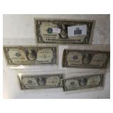 (5) $1 Silver Certificates