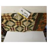 Green/brown/red Twin Size Quilt