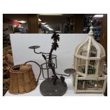 Birdhouse Candle Holder And Wood Decor Watering