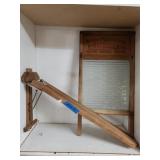 Vintage Washing Board And Clothes Hanger