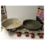 2 Metal Pans And Skate Bottoms