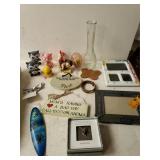 Assorted Picture Frames, Plastic Animals,