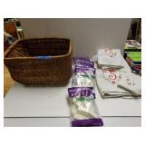 Basket, Make Up Wedges And Towels