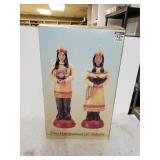 Hand Painted 16" Indian Figures