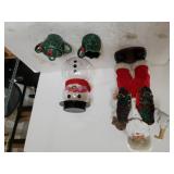 Santa Claus Statue, Plastic Snowman,  Cream/sugar