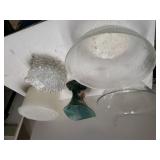 Glass Bowls, Roseville Vase, Tupperware, Glass