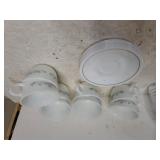 Pyrex Mugs & Corelle Saucers