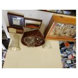 Shell Shadow Box, Glass Globes,  Vase & More