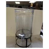 Can Shaped Beverage Dispenser On Metal Stand