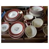 Burgundy Rimmed With Hold Like Inlay China-