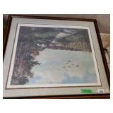 Geese Over Cornfield Painting