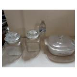 Candy Jars And Corningware Casserole Dish