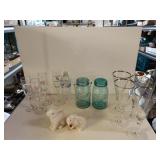 Stemware,  Ball Mason Jars And Bunny Rabbit