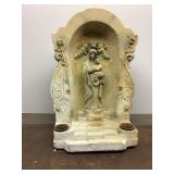 Vintage chalkware religious candleholder 1936