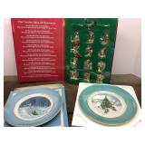Avon Christmas plates and ornaments with