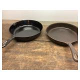 Cast iron pans 10 1/2 and 10 1/4