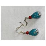 Turquoise & Coral Natural Gemstone Drop Style