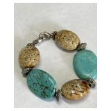 Turquoise & Tiger Agate Natural Gemstone Bracelet