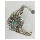 Vintage Signed Bracelet w/Turquoise Stone