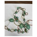 Turquoise Copper/Gold/Silver Toned Bead Necklace