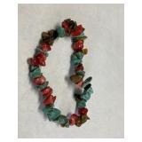 VINTAGE Tiger Eye Red Coral & Turquoise Gemstone