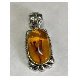 Large Vintage Amber Pendant