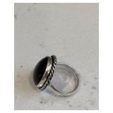 Southwestern Black Onyx Ring Marked 925