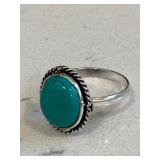 Southwestern Turquoise Silver Ring Marked 925