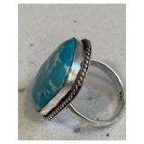 Dominican Larimar Gemstone Ring Marked 925