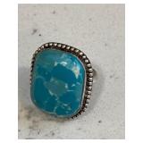 Dominican Larimar Gemstone Ring Marked 925