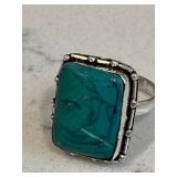 Southwestern Turquoise Ring Marked 925