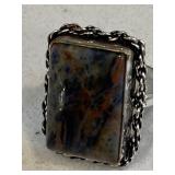 Rainbow Sodalite Gemstone Ring Marked 925