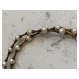 Vintage 1970s Pearl and Gold Tone Necklace