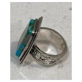 Tibetan Silver Fused Bronze & Turquoise Gemstone