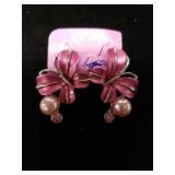 Pink Butterfly Earrings.