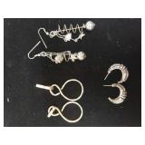 Silver And Gold Tone Earrings. No Markings