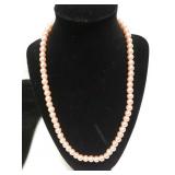 Pink Pearl Like Necklace. No Markings